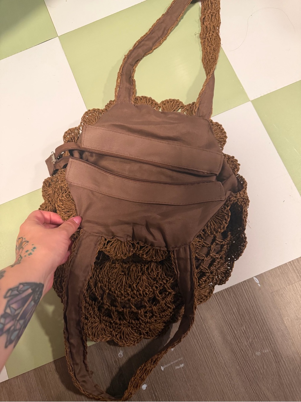 Handcrafted Brown Crochet Tote Bag - Boho Shoulder Bag - Picture 4 of 6